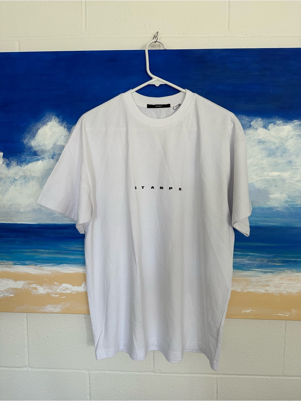 Stampd White T-Shirt with Black Center Logo